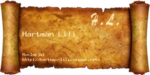 Hartman Lili névjegykártya